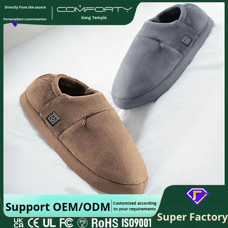 USB Heated Washable Velvet Slippers