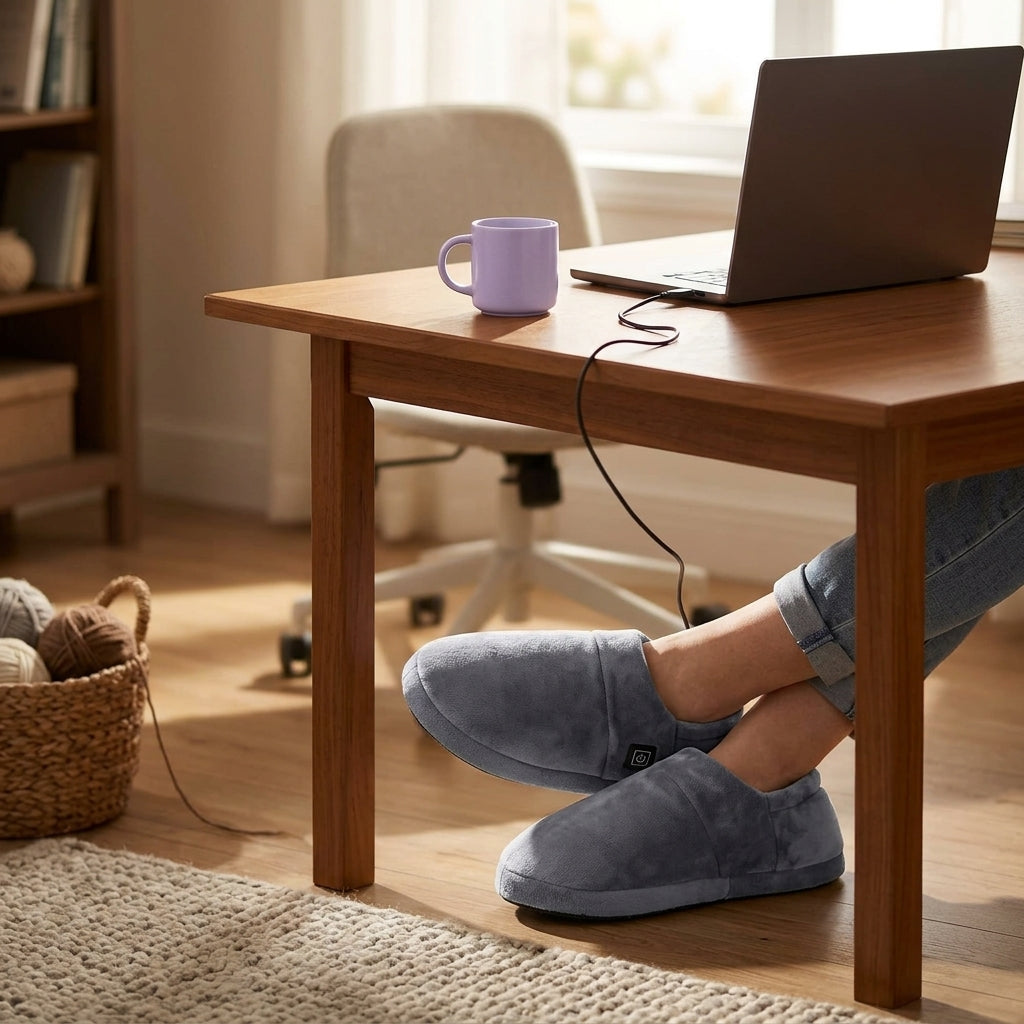 USB Heated Slippers - Stay Warm While You Work