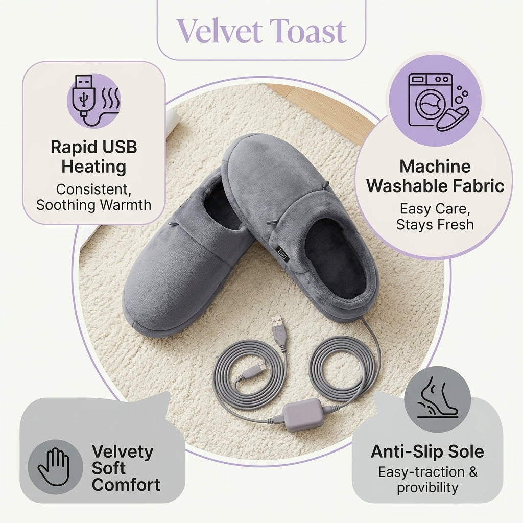 USB Heated Slippers - Stay Warm While You Work
